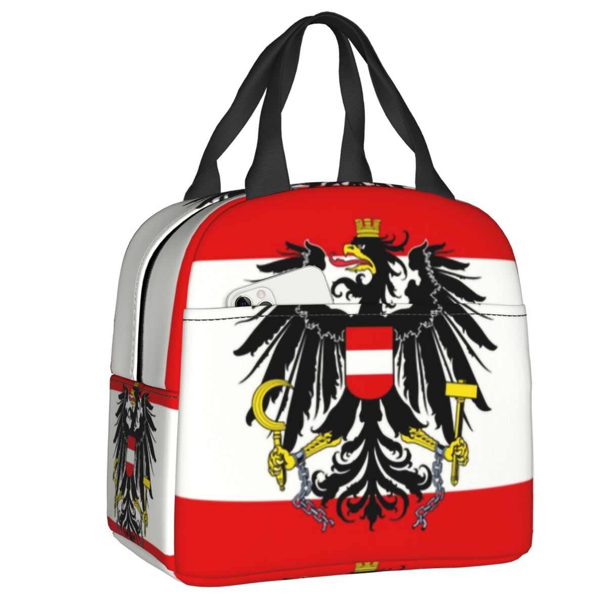 Tote Bag Sublimation - Benutzerdefinierte isolierte Lunch-Tragetasche mit österreichischer Staatse