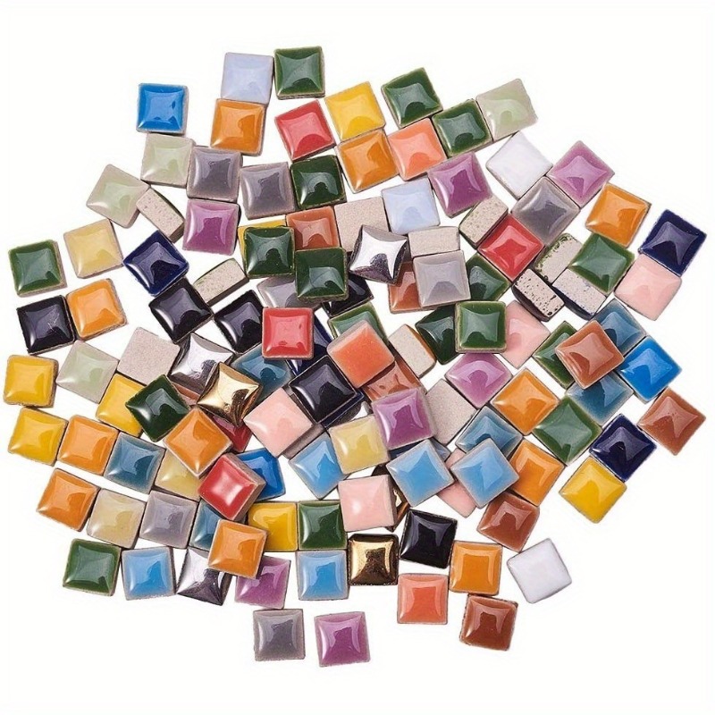 Ceramic Tile Blank - 100 g quadratische Keramik-Mosaikfliesen, Porzellan-Mosaikfliesen, DIY-Handwerk,