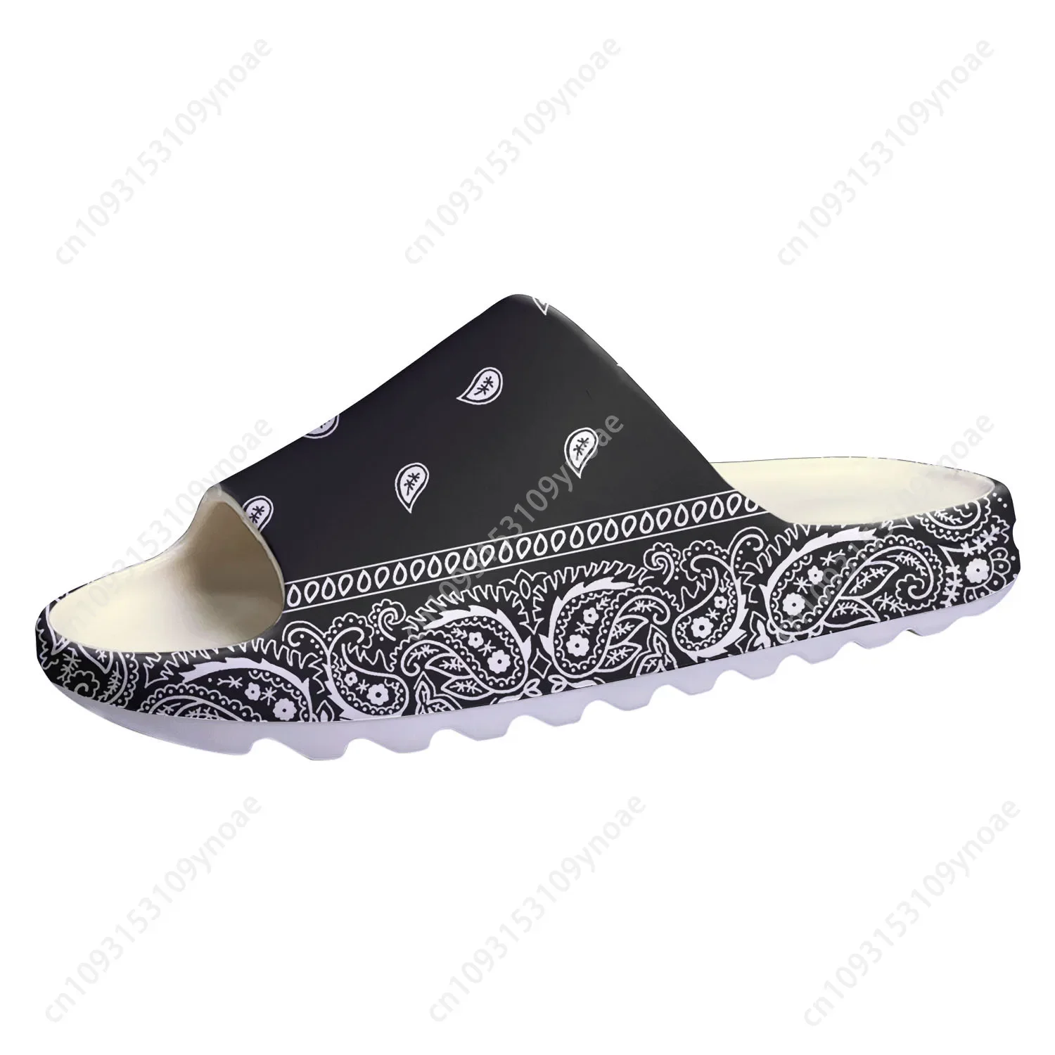 Bandana Blank White - Bandana Paisley Hausschuhe mit weicher Sohle