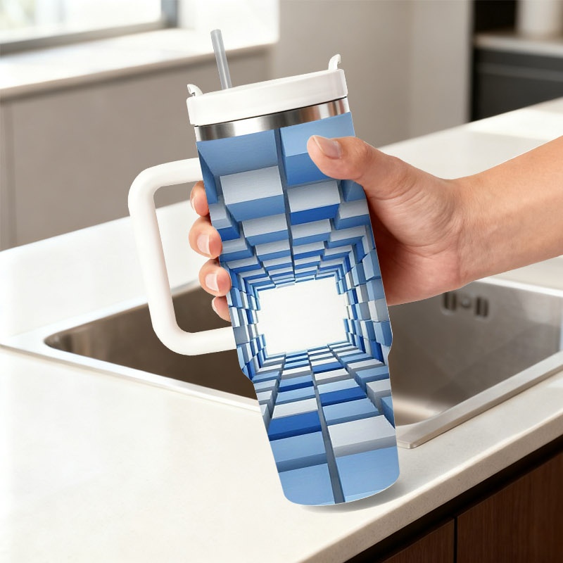 Sublimation Mug White - 40 Unzen Edelstahl-Doppelwand-Isolierbecher mit Griff und